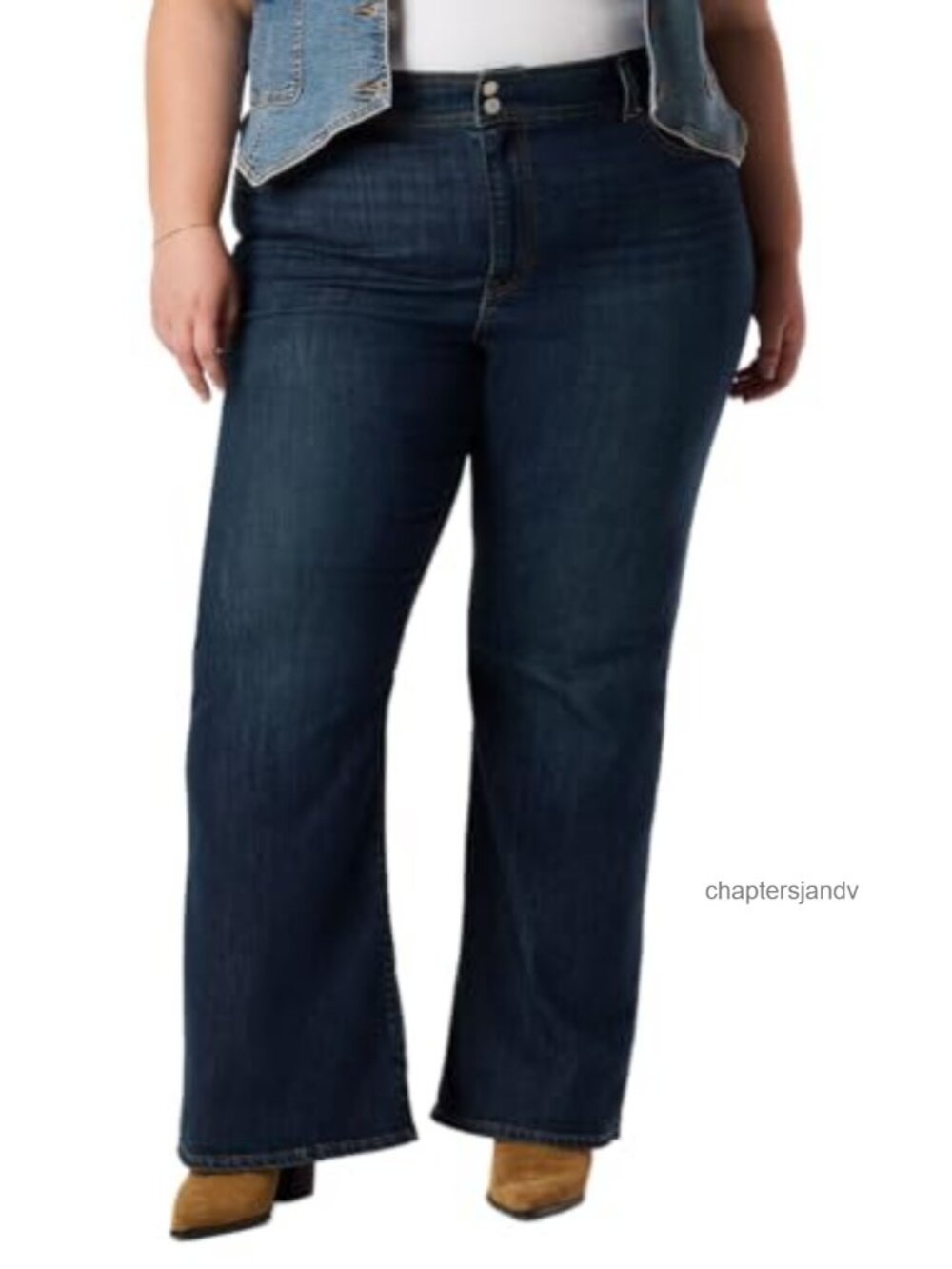 High Rise Flare Jeans Heritage Regular Fit Full Length Denim